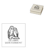 Gevlekte Kerkuilen Ex Libris Boek Rubberstempel (Gestempeld)