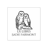 Gevlekte Kerkuilen Ex Libris Boek Rubberstempel (Afrduk)