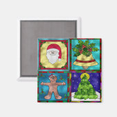 Gevlekte kerst goodies magneet (Voorkant / Achterkant)