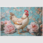 Gevlekte Kip Roze Pioenrozen Decoupage Tissuepapier (Voorkant)