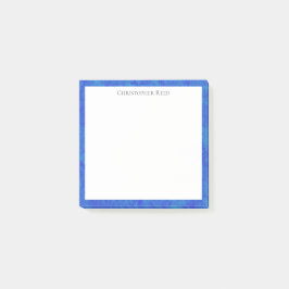 Gevlekte kobaltblauwe canvas-look rand post-it® notes