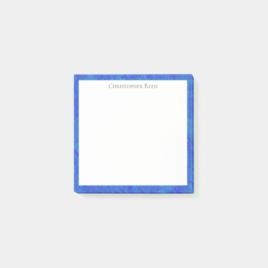 Gevlekte kobaltblauwe canvas-look rand post-it® notes (Voorkant)