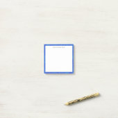 Gevlekte kobaltblauwe canvas-look rand post-it® notes (Op bureau)