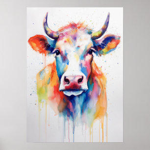 Gevlekte Koe, een wandelend meesterwerk Poster
