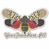 Gevlekte lantaarnvlieg Bug Gepersonaliseerd Souven Sticker (Voorkant)