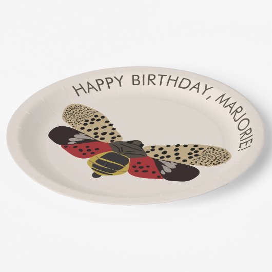 Gevlekte lantaarnvlieg Bug gepersonaliseerde parti Papieren Bordje (Gekanteld)