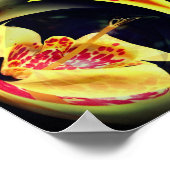 Gevlekte Lily Bloemenspiegel Abstracte kunst Poster (Hoek)