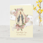  gevlekte Maagd Maria katholieke Moederdag Kaart (Gele Bloem)