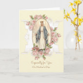  gevlekte Maagd Maria katholieke Moederdag Kaart (Gele Bloem)