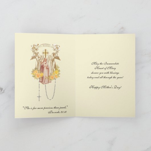 gevlekte Maagd Maria katholieke Moederdag Kaart (Binnen)