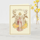  gevlekte Maagd Maria katholieke Moederdag Kaart (Gele Bloem)