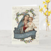 gevlekte Maagd Mary Jesus Moederdag Kaart (Gele Bloem)