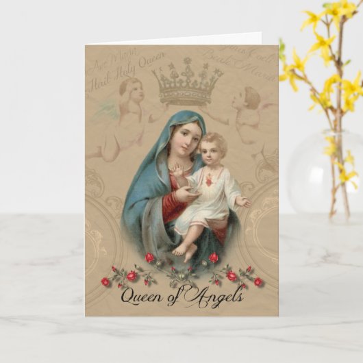 gevlekte Maagd Mary Jesus Moederdag Kaart (Gele Bloem)