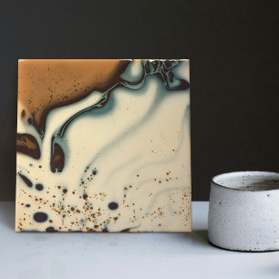 Gevlekte marmeren aardetoon wanddecoratie abstract tegeltje