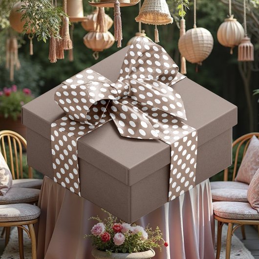 Gevlekte Mocha Mousse Kleur A47B67 Satijnen Lint