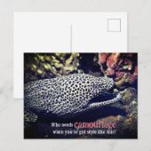 Gevlekte murene onder water feestdagenkaart (Voorkant / Achterkant)