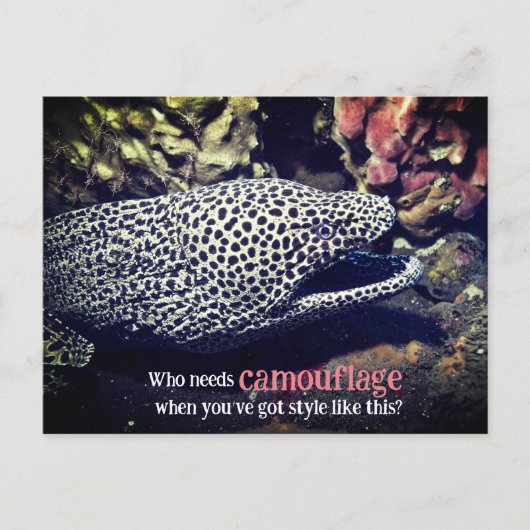 Gevlekte murene onder water feestdagenkaart (Voorkant)