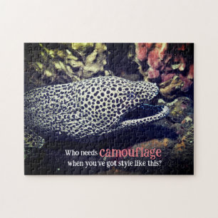 Gevlekte murene onder water legpuzzel