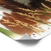  gevlekte paarden en rustieke schuur poster (Hoek)