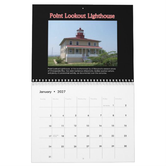 Gevlekte plaatsen in de Amerikaanse muur Kalender (Jan 2027)