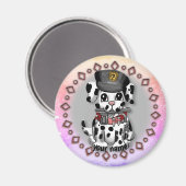 Gevlekte politiehondmagneet magneet (Voorkant / Achterkant)