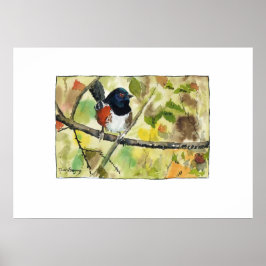Gevlekte Roodmus, vogel afbeelding, wandkunst, dec Poster