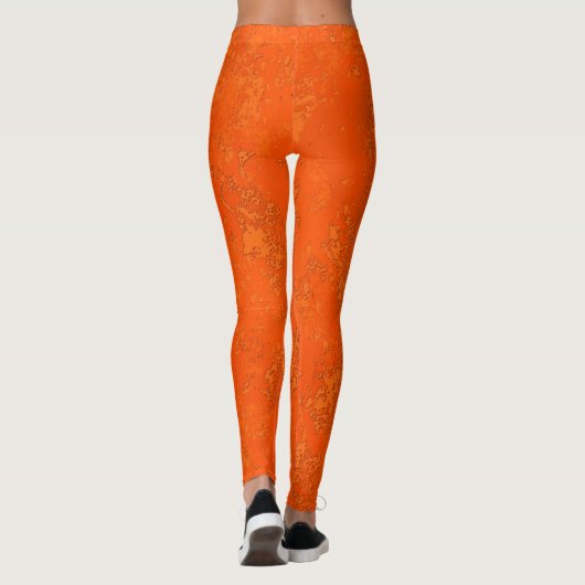 Gevlekte tangerine textuur leggings (Achterkant)