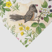 Gevlekte Towhee Wildbloem Aquarel Tissuepapier (Detail)