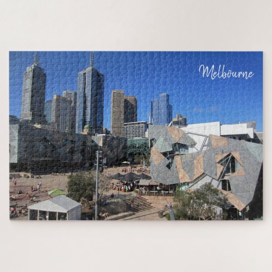 gevlekte vierkante skyline legpuzzel (Horizontaal)