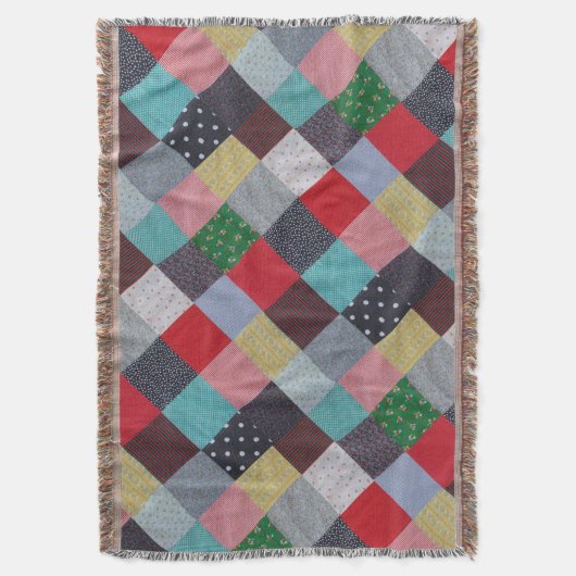 gevlekte vierkanten van kleurrijk patchwork deken (Voorkant Verticaal)