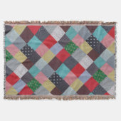 gevlekte vierkanten van kleurrijk patchwork deken (Voorkant)