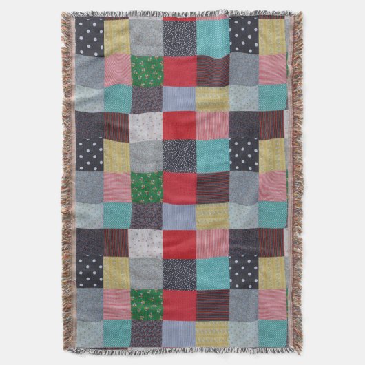 gevlekte vierkanten van kleurrijk patchwork deken (Voorkant Verticaal)