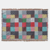 gevlekte vierkanten van kleurrijk patchwork deken (Voorkant)