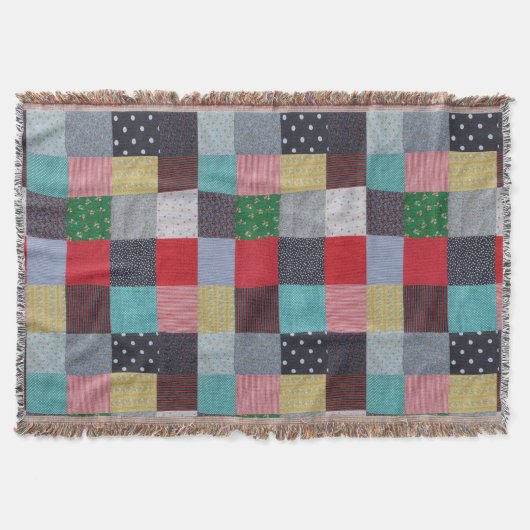 gevlekte vierkanten van kleurrijk  patchwork deken (Voorkant)