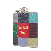 gevlekte vierkanten van kleurrijk  patchwork heupfles (Links)