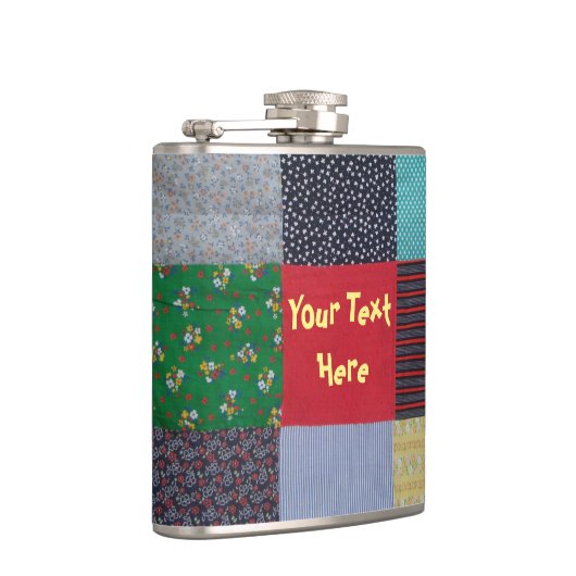 gevlekte vierkanten van kleurrijk  patchwork heupfles (Rechts)