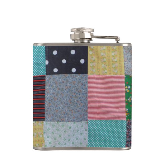 gevlekte vierkanten van kleurrijk  patchwork heupfles (Achterkant)