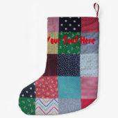 gevlekte vierkanten van kleurrijk  patchwork kleine kerstsok (Achterkant)