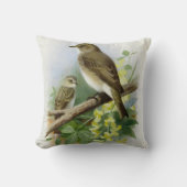 Gevlekte vliegenvangers, kunstillustratie kussen (Voorkant)