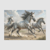Gevlekte Wilde Paarden Kunst Decoupage Tissuepapier (Voorkant)