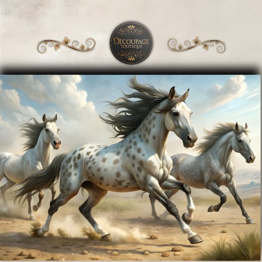 Gevlekte Wilde Paarden Kunst Decoupage Tissuepapier