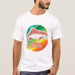 Gevlekte Zeeforel Retro Visgeschenk T-shirt