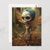 Gevleugeld Fairy Skelet Briefkaart (Voorkant / Achterkant)