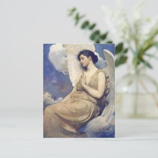 Gevleugeld figuur Mooie engel Feestdagenkaart (Staand voorkant)