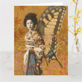  gevleugeld geisha grote kaart (Gele Bloem)