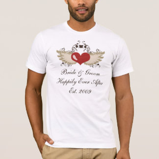 Gevleugeld Hart Custom Bruidegom T-shirt