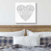 Gevleugeld hart Doodle 6 Canvas Afdruk (Insitu (Slaapkamer))