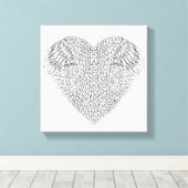 Gevleugeld hart Doodle 6 Canvas Afdruk (Insitu (Houten vloer))