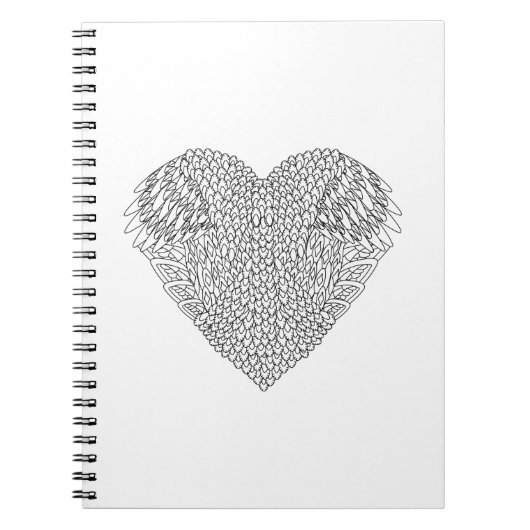 Gevleugeld Hart Doodle Notitieboek (Voorkant)