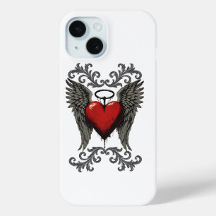 Gevleugeld Hart met Halo – Gothic Angel Love Desig iPhone 15 Case